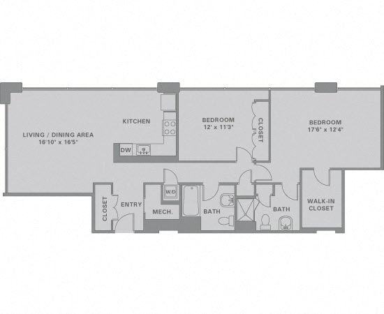 Floorplan for Apartment #01-702, 2 bedroom unit at Halstead Haverhill